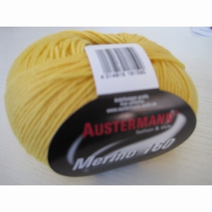 Merino-160 bol 50 gram/160 mtr 100% wol - kleur 207 Geel