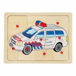 Puzzel Plastic Knop Politieauto