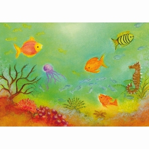 Oliepastelkaart Onderwaterwereld - per 10 stuks