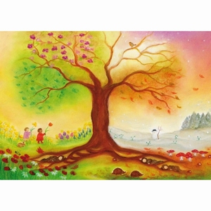 Poster A4 - Vierseizoenenboom - per 5 stuks (prijsverlaging -50% )