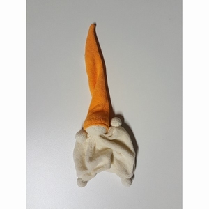 Badstof Duimpopje,, Ecru/gekleurde muts, Oranje