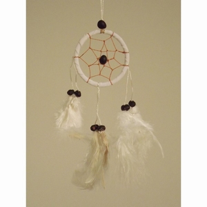 Dreamcatcher / Dromenvanger 6 cm Wit, uitverkocht