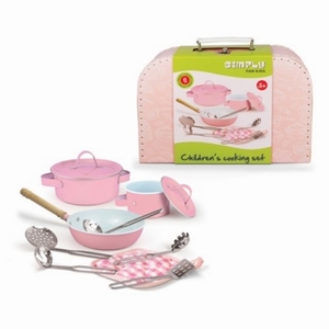 Pannenset in koffer Roze, nog 2x !
