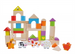 Blokkenset met dieren in ton