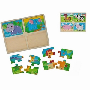 Legpuzzel met 4 puzzeltjes - Safari