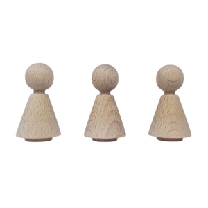 Kegelpoppetje - Kegelvorm 48x27 mm  -  met voetje en nekje