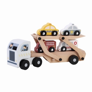 Autotransporter met 4 auto's; zilveren cabine (20471)