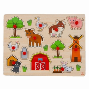 Puzzel knop "Boerderij", klein