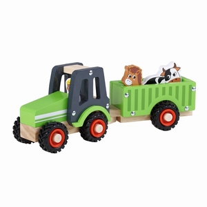 Tractor met aanhanger - boer+koe+paard - simply for kids