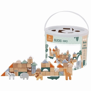 Blokkenton 50 beuken blokken Zookabee Jungle 100% FSC