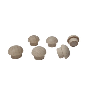 Paddenstoeltje / dopjes - mini 14 x 11 mm - beuken gebleekt