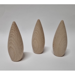 Houten Kegel - Olijfvormig 91x36 mm- beukenhout onbehandeld
