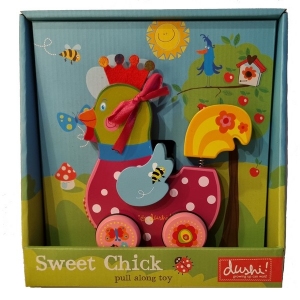 Dushi Pull Along Toy - Sweet Chicken, aanbieding