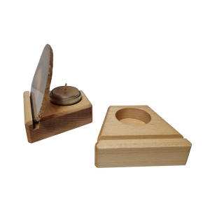 Mineraalhouder met glas-gat beuken - Lijnolie