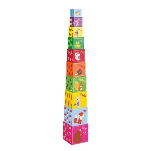 Stapelkubus - Bosdieren - Lelin Toys