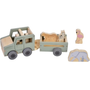 Safari Jeep met aanhanger inclusief rangers en 4 dieren S62156 - Zookabee