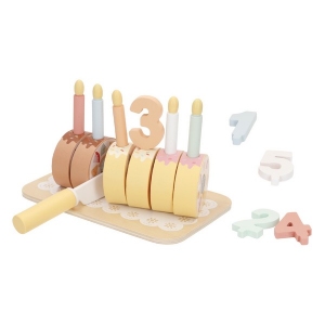 Snij cakeset met kaarsje en cijfers op plateau W63900 - Zookabee