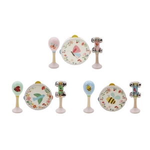 Muziekset 3 delig 3 assorti Vogel/Bij/Vlinder (23919)