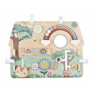 Box speelbord / Activity centre regenboog met houten opzet standaard S62219