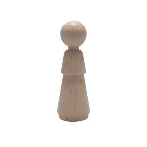 Kegelpoppetje - Moeder met Jurk 71x24 mm