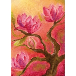 Oliepastelkaart Magnolia - per 10 stuks