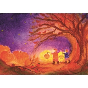 Oliepastelkaart Lampionnenbos - per 10 stuks