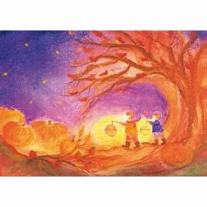 Oliepastelkaart Lampionnenbos - per 10 stuks