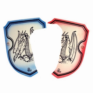 Schild draak Blauw  (rood is op)