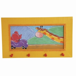 Kapstok giraf en olifant 4 haken, aanbieding -30%