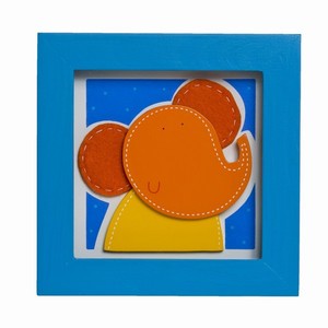 Wanddecoratie olifant (14x14cm)