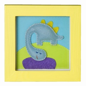 Wanddecoratie dino (14x14cm)