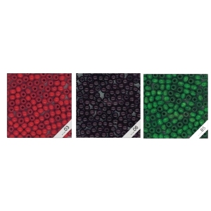 Kraal gekleurd 12 mm - zakje 38 stuks, 3 kleuren