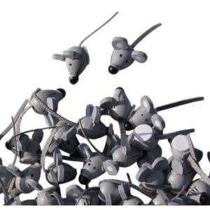 Plakker Muisje grijs 1,5cm 100 stuks (14009)