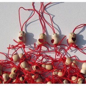 Gelukspoppetjes met Hartje 2cm doosje 100 stuks (14006.1)