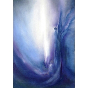 Oliepastelkaart Engel in verbinding met het licht - 10 stuks