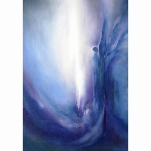 Oliepastelkaart Engel in verbinding met het licht - 10 stuks