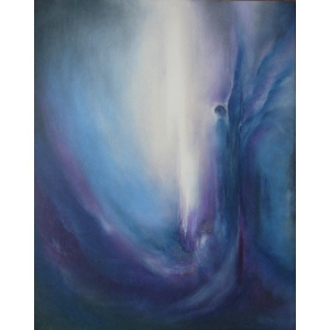 Oliepastelkaart Engel in verbinding met het licht - 10 stuks