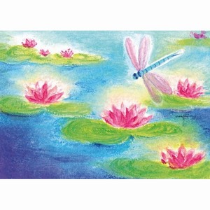 Oliepastelkaart De Libel (Waterlelies) - per 10 stuks