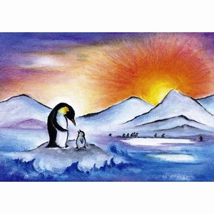 Oliepastelkaart De Pinquïn - per 10 stuks