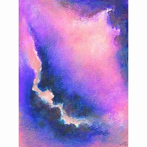 Oliepastelkaart. Abstract Paars - Lila (A1001) aanbieding !