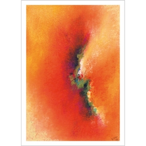 Oliepastelkaart Abstract Oranje  (A1002) - per 10 stuks (nog 1x)