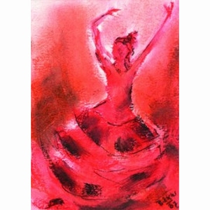 Oliepastelkaart Spaanse Dans - per 10 stuks