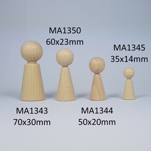 Kegelpoppetje - Taps 60x23 mm met nekje