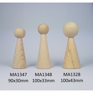 Kegelpoppetje - Lang 90x30 mm met armsgat