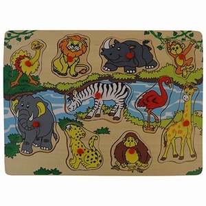 Puzzel Plastic Knop Wilde Dieren/Rivier