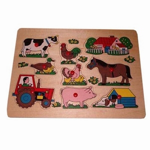 Puzzel Plastic Knop Tractor