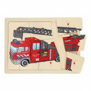 Puzzel Plastic Knop Brandweerauto