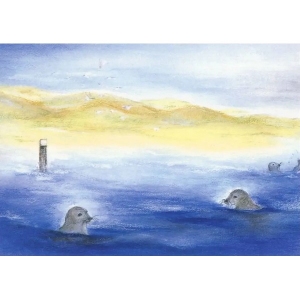 Oliepastelkaart De Zeehonden - per 10 stuks