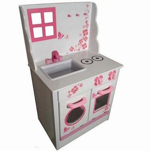 Fornuis wit/roze; Hoogte blad 45cm, aanbieding -15%