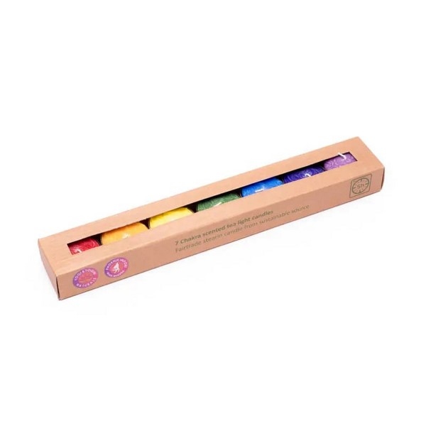 Kaars: Chakra theelicht geurkaarsjes set, uitverkocht